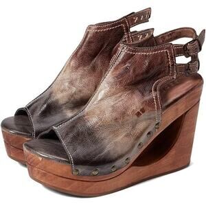 Bed Stu Imelda Starry Night Tie Dye Leather Wedge Sandals Platform Size 7 NIB